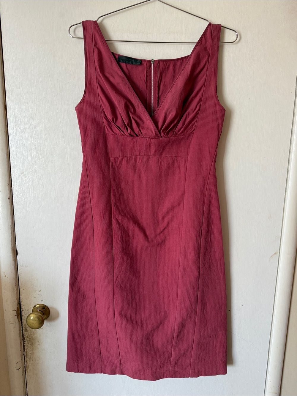 Narciso Rodriguez Sleeveless Sheath Midi Dress Italy Deep Burgandy/Red | Size 4